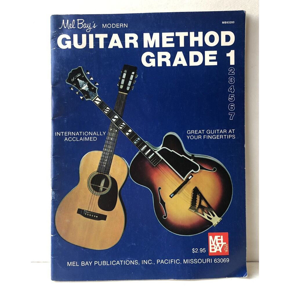 Vintage 1980 Mel Bay Modern Guitar Method Grade 1 Music Chords Instruction Book